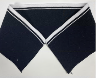 Воротник для поло, 42*8см, черный, белые полосы, шт. Воротники