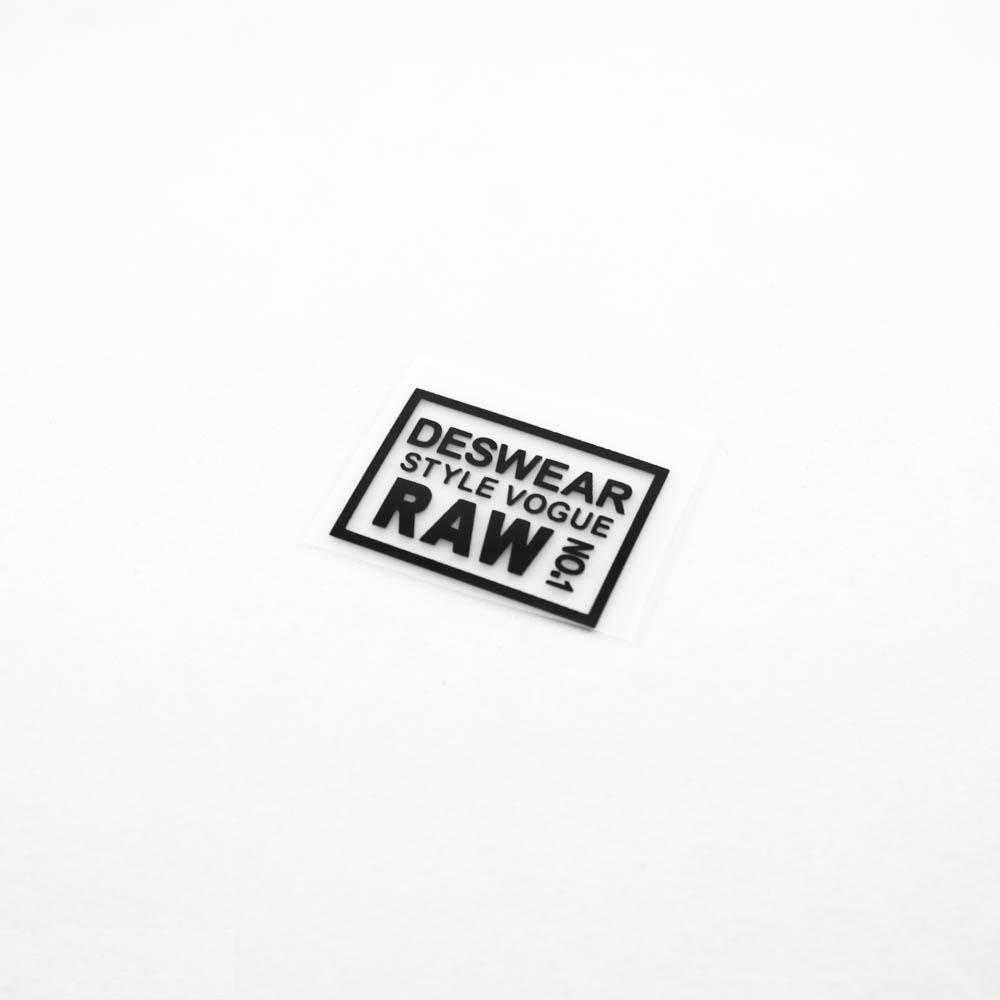 Термоаппликация резиновая прозрачная Deswear RAW 35*25мм прямоугольная, черный рисунок, шт. Термопереводки Резиновые, Термопленка