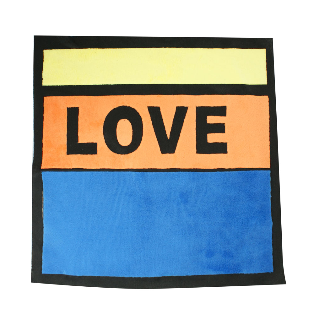Аппликация пришивная LOVE велюр, 27*26см черный, синий, оранжевый, желтый, шт. Аппликации Пришивные Постер