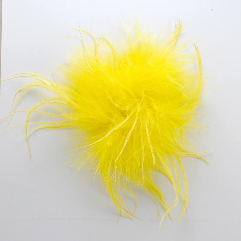 Брошь из перьев, 10-15см, желтый., шт.. Перья