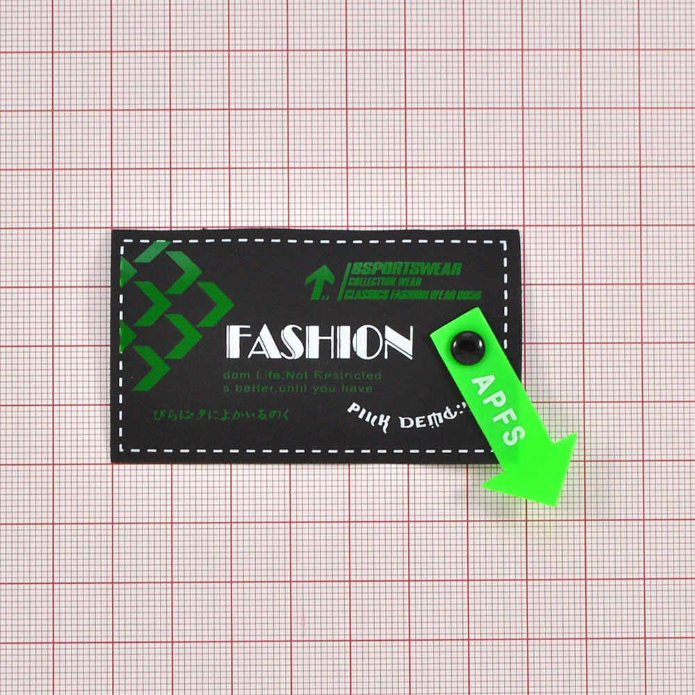 Лейба клеенка FASHION 6,9*4см, черный, зеленый, серый, шт. Лейба Клеенка