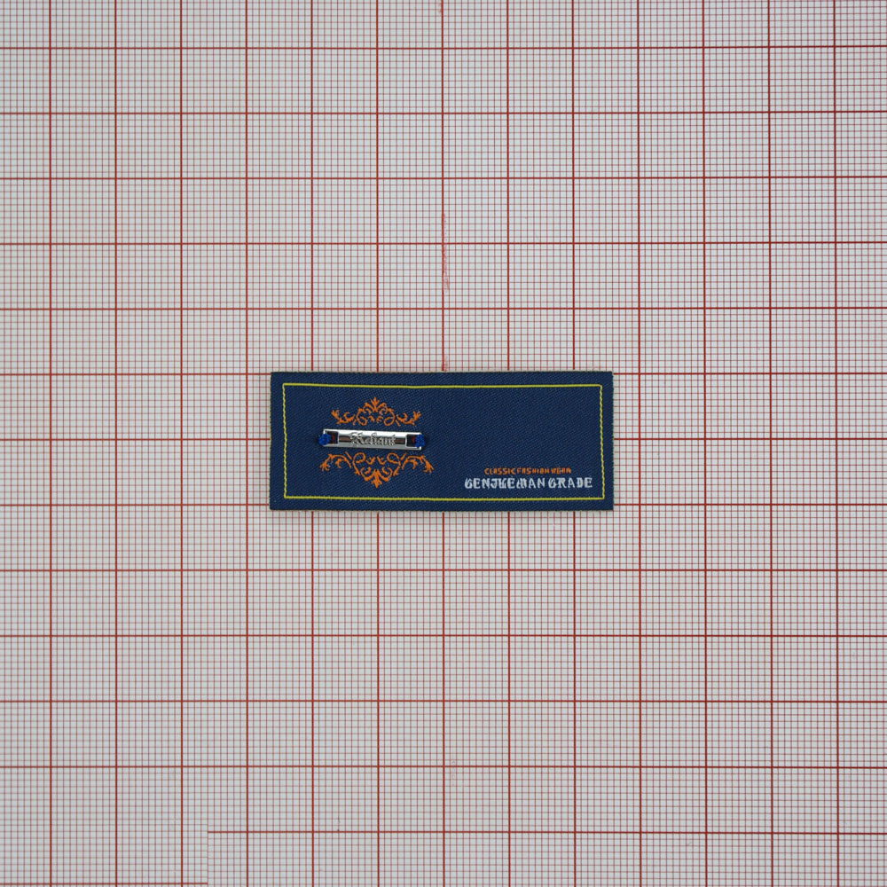 Лейба тканевая Relianf 52*20мм темно-синий, NIKEL, шт. Лейба Ткань