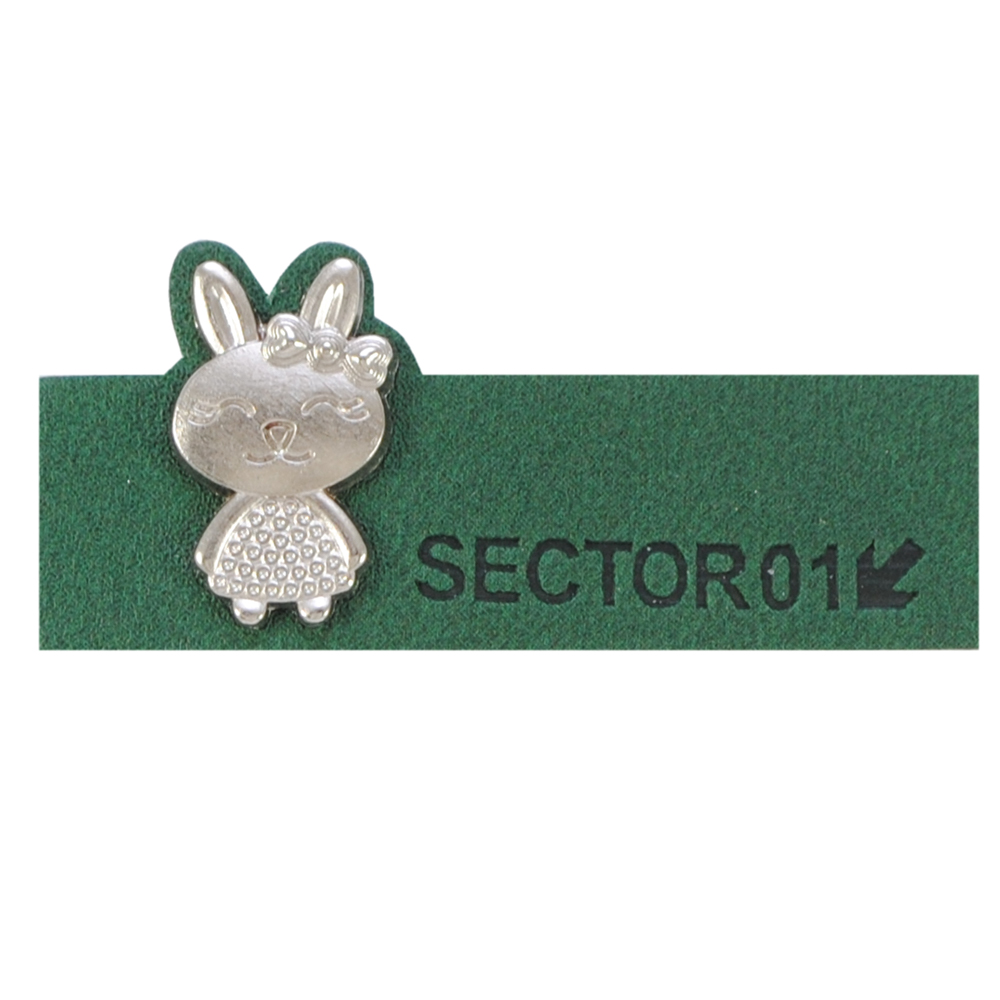 Лейба К/З зел, sector01, метал.заяц 1,5*5см., шт.. Лейба Кожзам