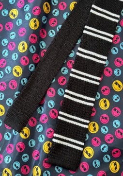 Галстук-шарф,145*5,5см, черный, белый, шт. Украшения