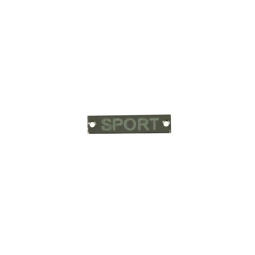 Лейба металл SPORT, 2*0,5см, nikel /лого лазер/. Лейба Металл