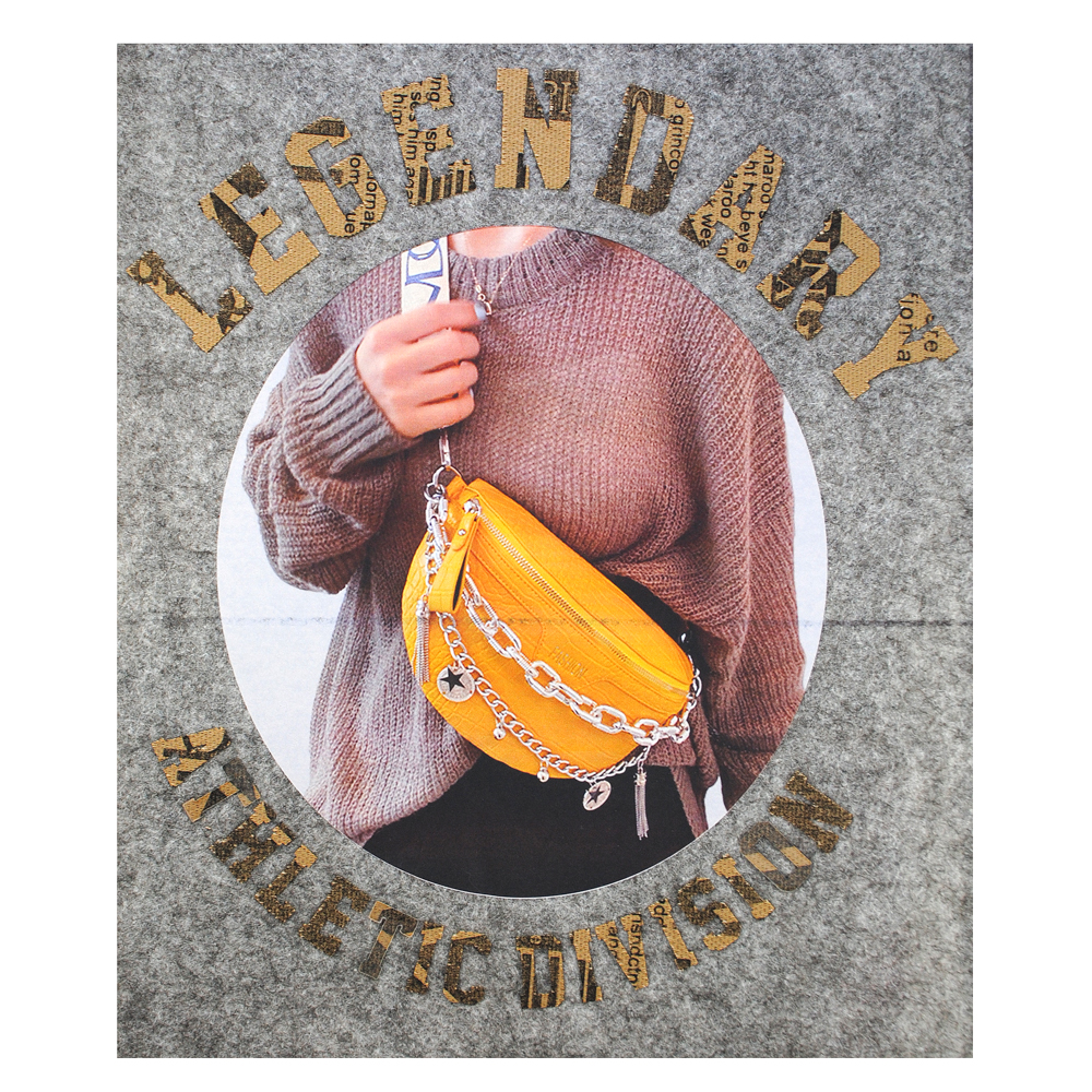 Термоаппликация LEGENDARY, 19,5*21,5см, коричневая, желтая,черная, шт. Термопереводки Резиновые, Термопленка