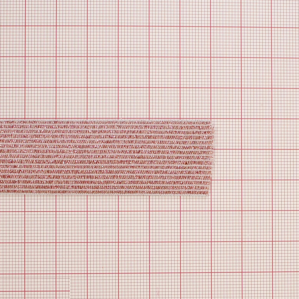 Резинка люрекс Полосы 2,5см, белый, светло-розовый люрекс, 50ярд. Резинка