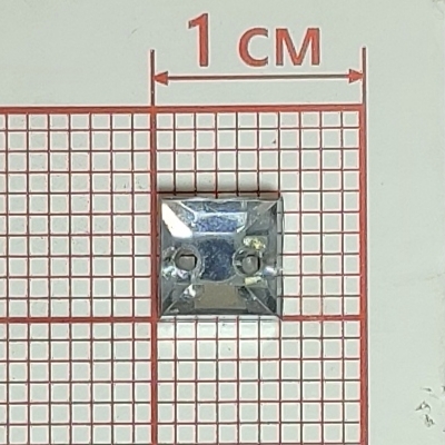 Стразы стеклянные пришивные №6 квадрат белый (6*6мм), 1тыс.шт. Стразы пришивные