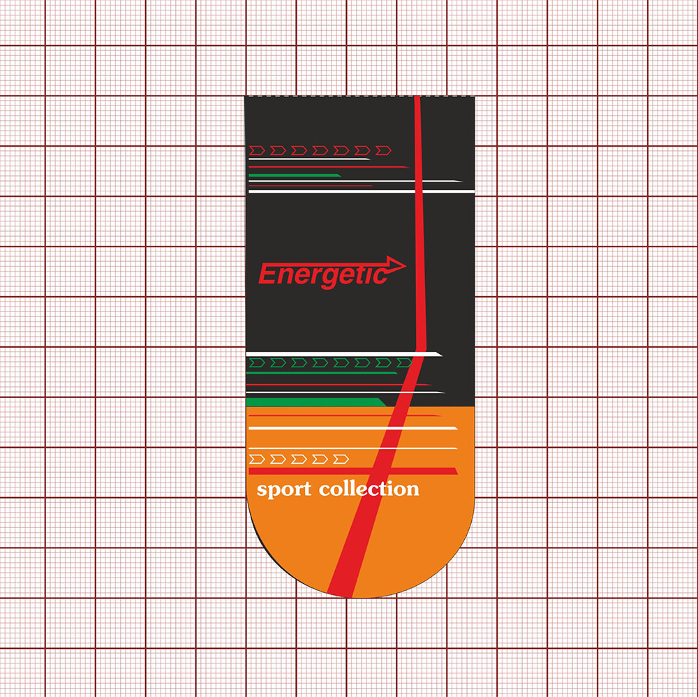 Этикетка бумажная Energetic sport collection, глянцевая ламинация 4.5*10см, шт. Этикетка бумага