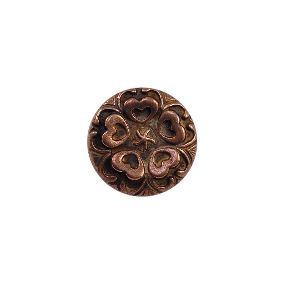 Пуговица TR-1070-40 Сердечки MEDN 24мм. Пуговица металлизированная