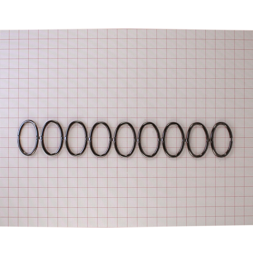 Цепь, 9 звеньев (овалы), 37*200мм, black nikel . Цепи металл