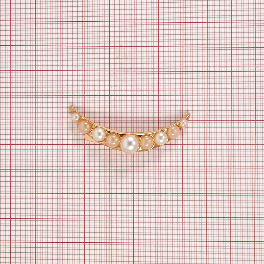 Краб металл 3620 Улыбка GOLD, кремовый жемчуг, белый жемчуг 51*16, шт. Крабы Металл Геометрия Декор