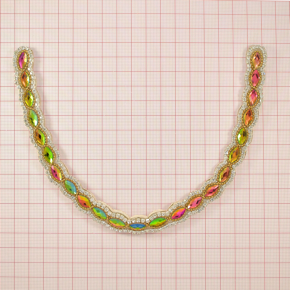 Воротник FY-000 Волна цвеные камни Радуга, шт. Воротники