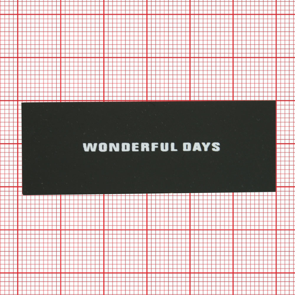Лейба резиновая Wonderful days 25*68 мм прямоугольная, черный фон, белые буквы, шт. Лейба Резина