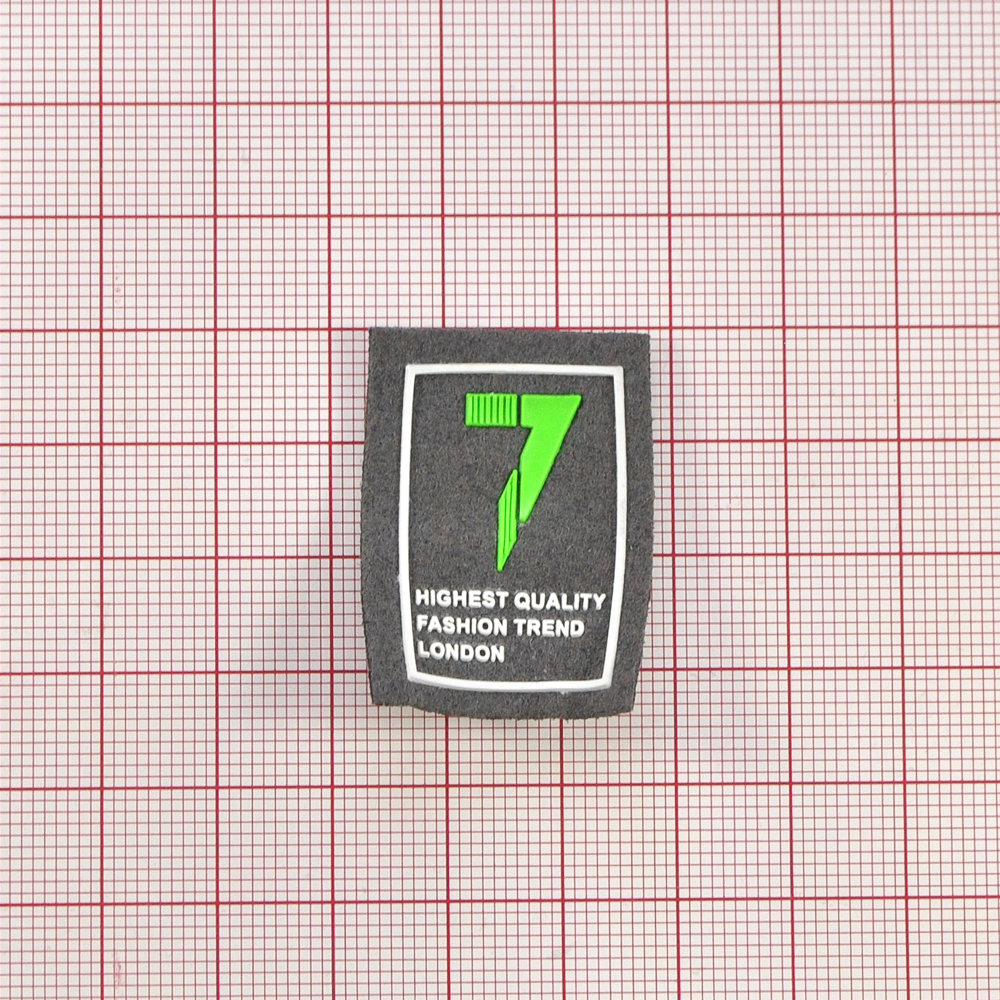 Лейба нубук и резина "7", 2.5*3,5см, серый, белый, салатовый, шт. Лейба Ткань
