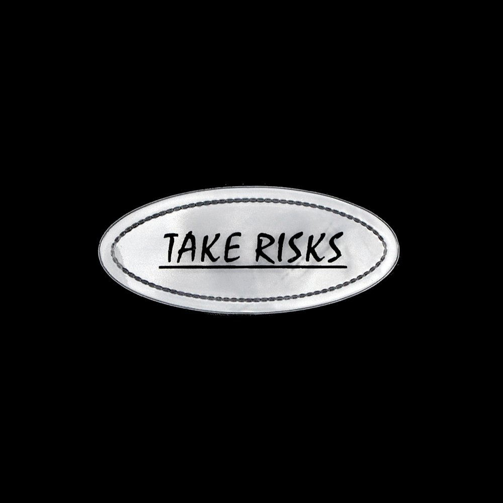 Лейба светоотражающая TAKE RISKS3*6,8см, серый, черный шт. Лейба Кожзам
