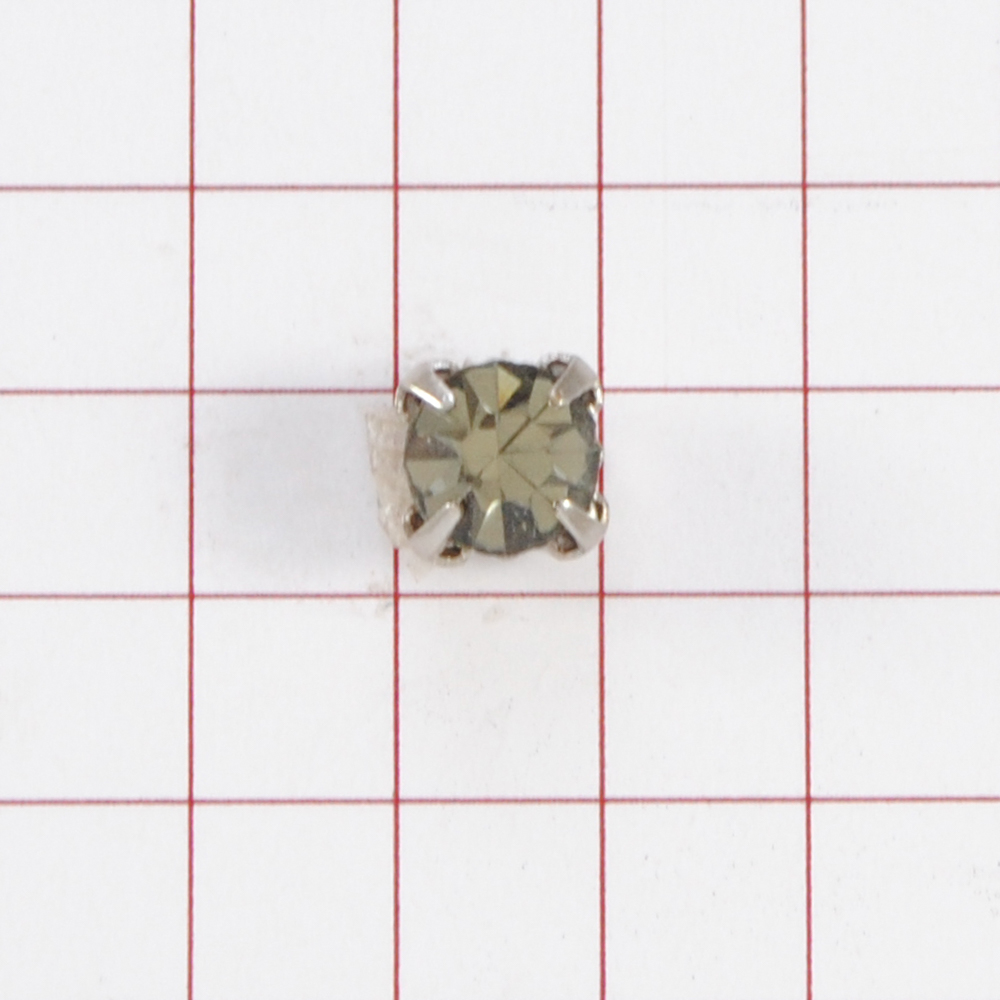 Стразы пришивные в металле круглые, black diamond, шт. Стразы пришивные в металле