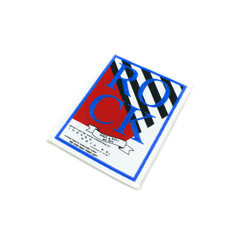 Нашивка тканевая ROCK 10,9*8,5см белый, черный, красный, синий, шт. Нашивка Резиновый Конгрев