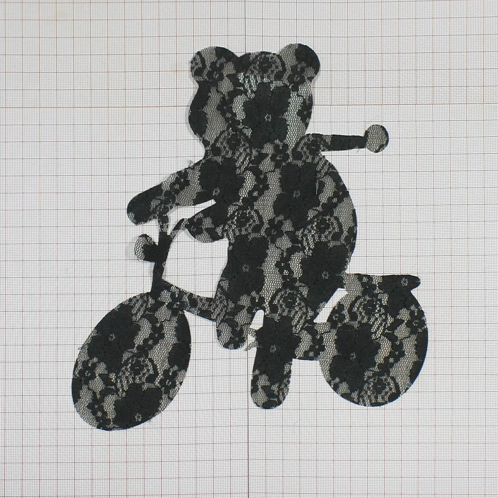 Аппликация клеевая тканевая LB-6055 Медведь, гипюр кружево, шт. Аппликации клеевые Тканевые