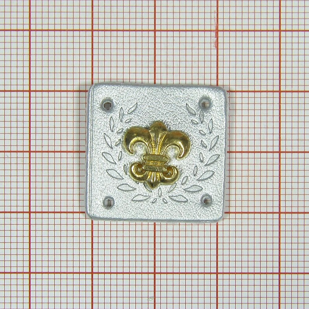 Лейба кожзам A11048 Версаль серебро, 22мм. Лейба Кожзам