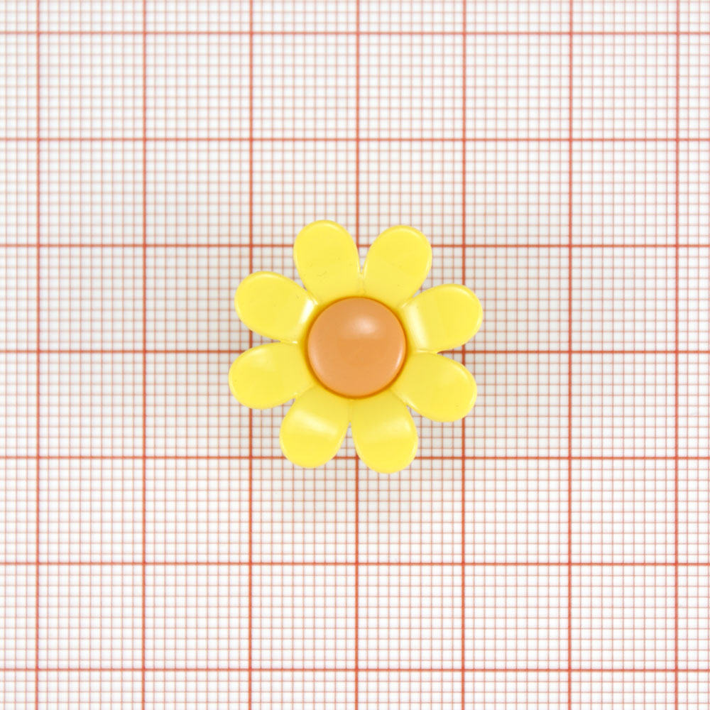 Пуговица детская W-287 Ромашка желтая 22,9мм, шт. Пуговица Детская