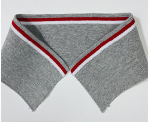 Воротник для поло, 42*7,5см, серый, красная и белая полоса, шт. Воротники