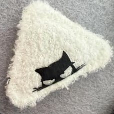 Шеврон пришивной Кот, белый, черный, шт. Нашивка Ткань