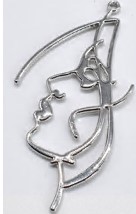 Подвеска металл Лицо, 2,6*5см, серебро, шт.. Подвески