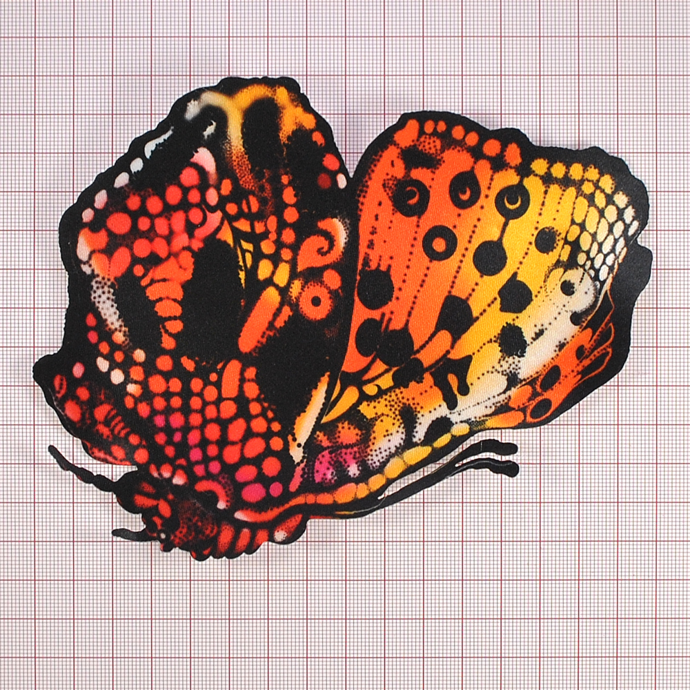 Аппликация клеевая тканевая Бабочка №4-7 13,0*16,3см атлас, шт. Аппликация клеевая