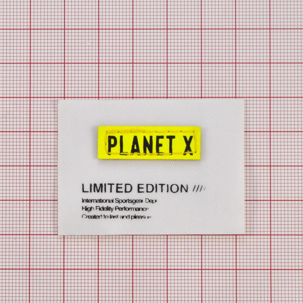 Лейба ткань+кожзам Planet X, 4*5.5см, черный, белый, желтый, шт. Лейба Ткань