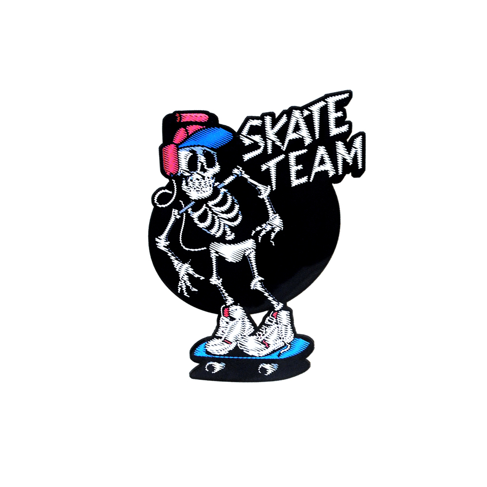 Термоаппликация SKATE TEAM Скелет 8*6,1см, черный, синий, белый, красный, шт. Термопереводки Детские