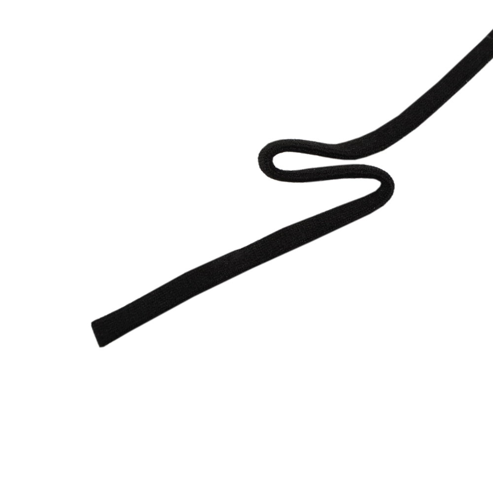 Резинка для респиратора 5мм (0,00256 кг/м или 1кг=390м,) полиэстер черная /Турция/, м. Резинка