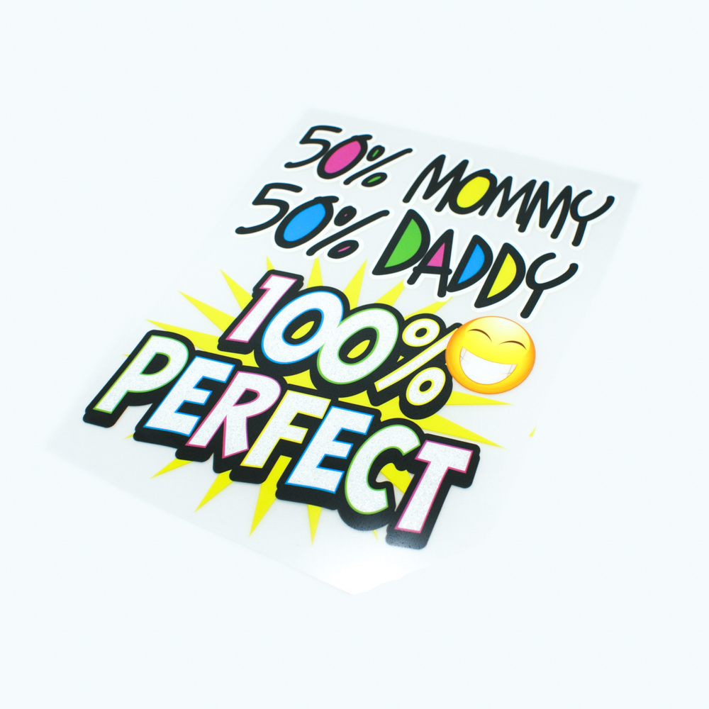 Термоаппликация 100% Perfect 19,5*14см.. Термопереводки Надписи