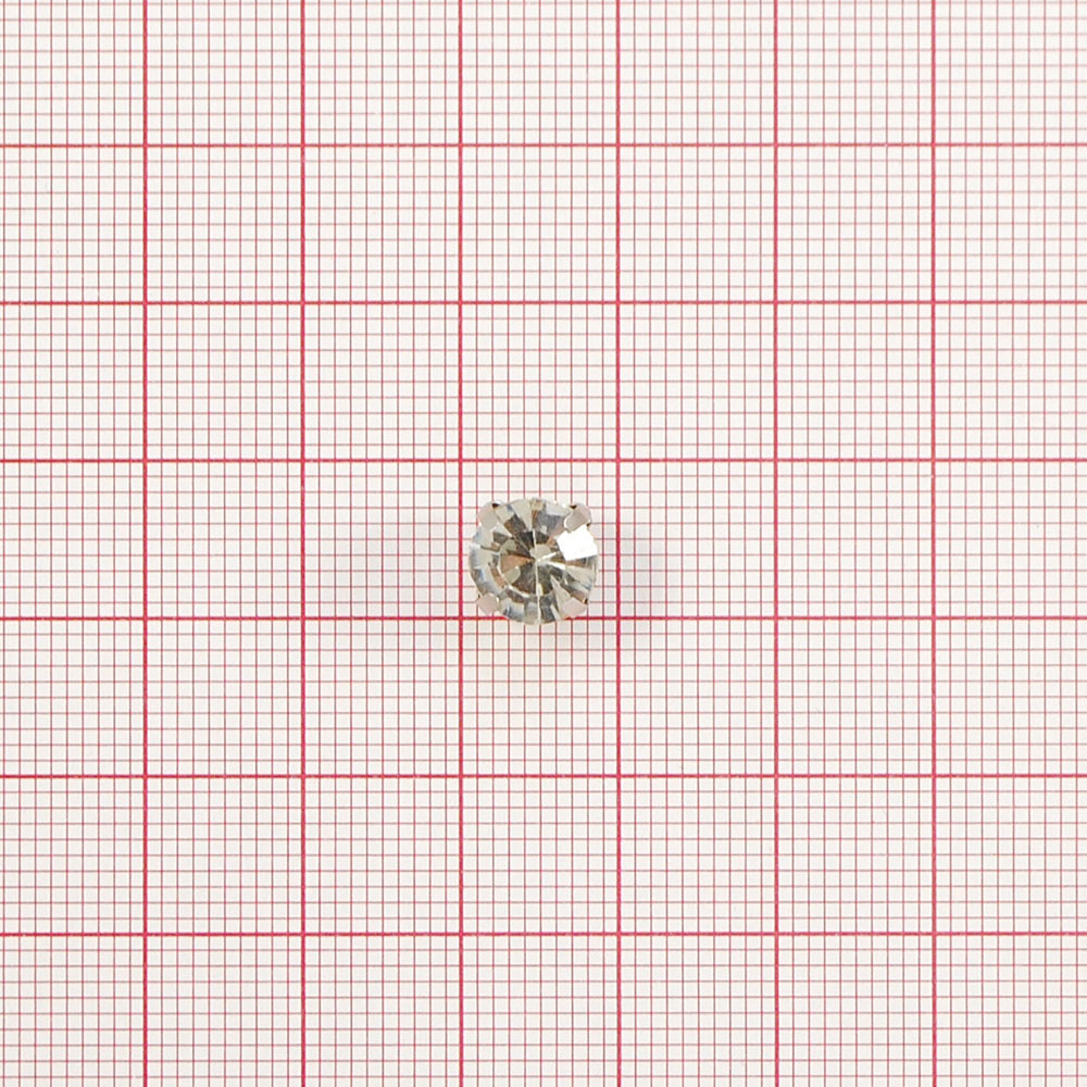 Стразы пришивные в металле круглые, 8мм, crystal, шт. Стразы пришивные в металле