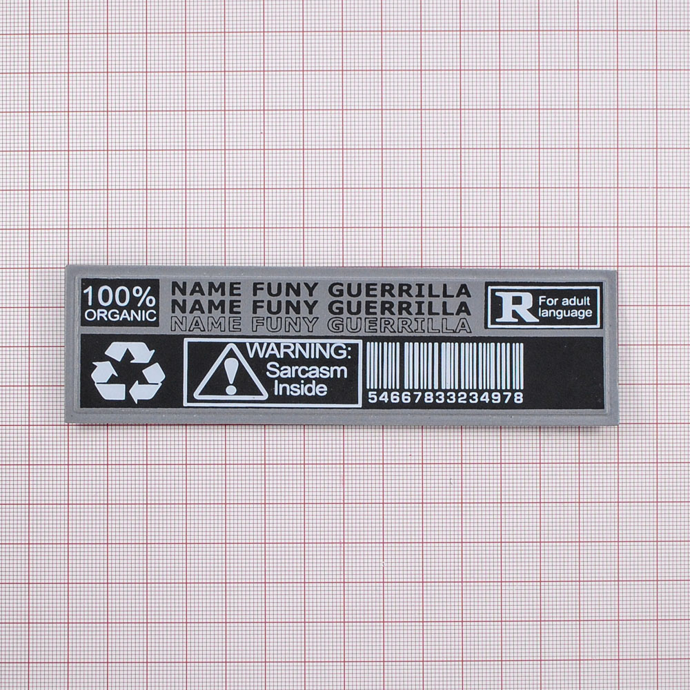 Лейба  Name Funy Guerrilla, 14*4см, белый, черный, серый, шт. Лейба Ткань