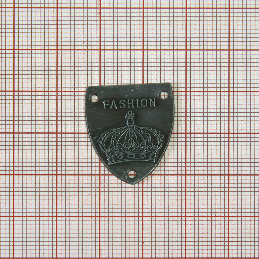 Лейба металл Fashion Щит КОРОНА old silver. Лейба Металл