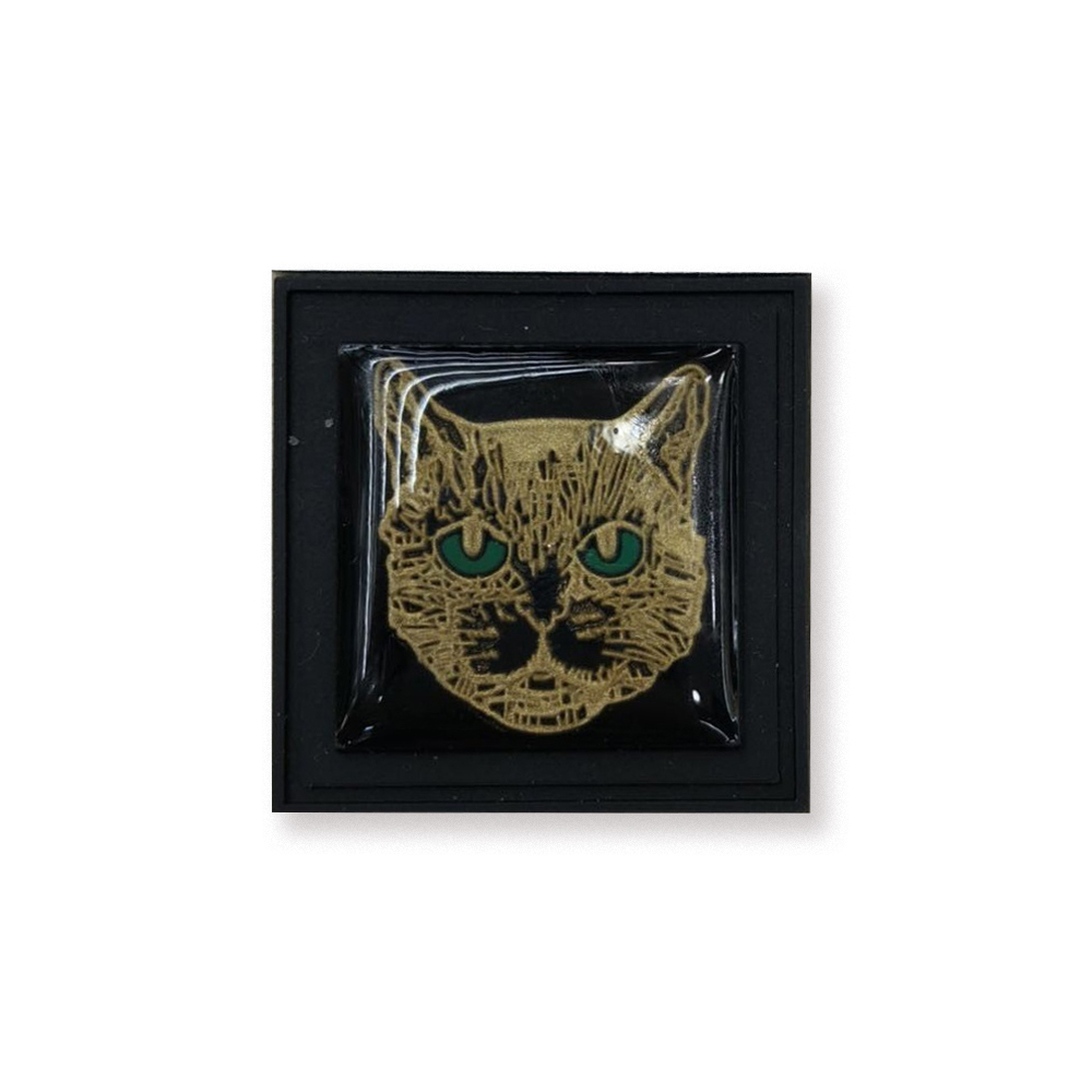 Лейба резиновая с металлом, клей Кот 35*35мм черная и золотой кот, шт. Лейба Резина
