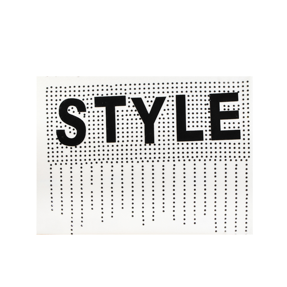 Термоаппликация из страз SS8  STYLE, 18*14см, серебро, черный, шт. Аппликации клеевые Рисунки из страз