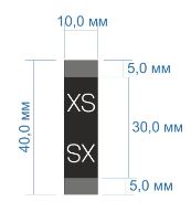 Размерник штучн. выш. S, M, L (в ассортименте), 1см, черный, белый лого /90 atki/, шт. Размерник вышитый