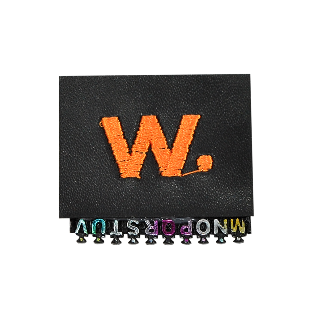 Лейба кожзам и пластик "W.",  3,5*4см, черный, оранжевый, фиолетовый, серый, шт. Лейба Кожзам
