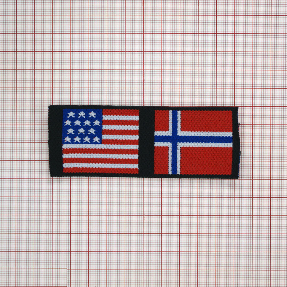 Резинка Норвегия 4см, черный, красный, белый, синий, 50ярд. Резинка