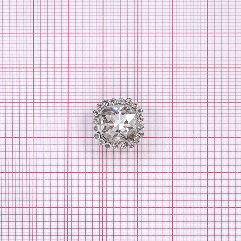 Стразы пришивные в металле, оправа из камней, круг, 1.5*1.5см, crystal, шт. Стразы пришивные в металле