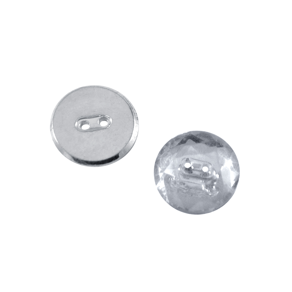 Пуговица акрил Алмазная грань 15мм 2-ударная, зеркальная, шт. Пуговица Акрил, Кристалл