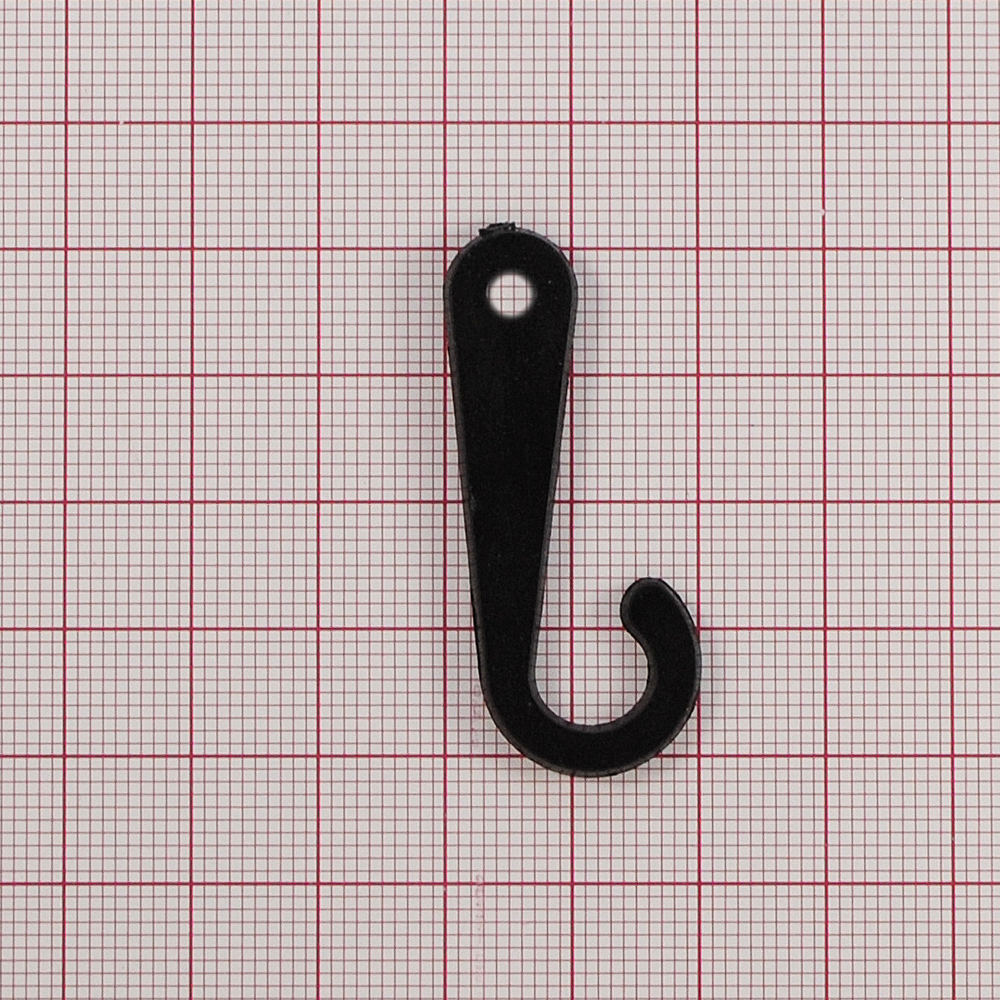 Крючок пластик 18*45мм, черный, 1т.шт.. Крючки