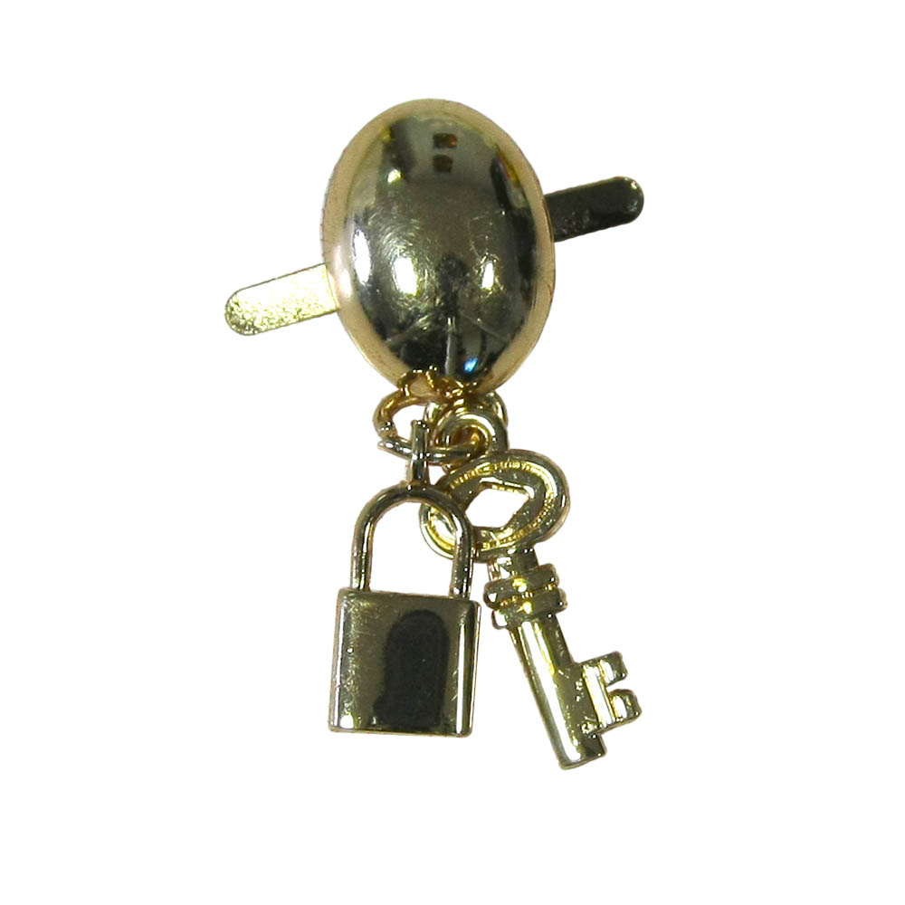 Краб металлический Замок и ключ 4,5см, GOLD,  шт. Крабы Металл Геометрия