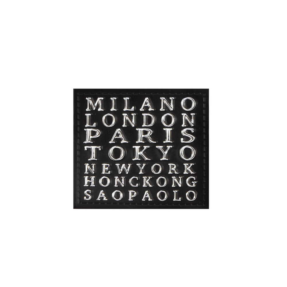 Лейба кожзам MILANO LONDON, 4*4,5см, черный, белый, шт. Лейба Кожзам