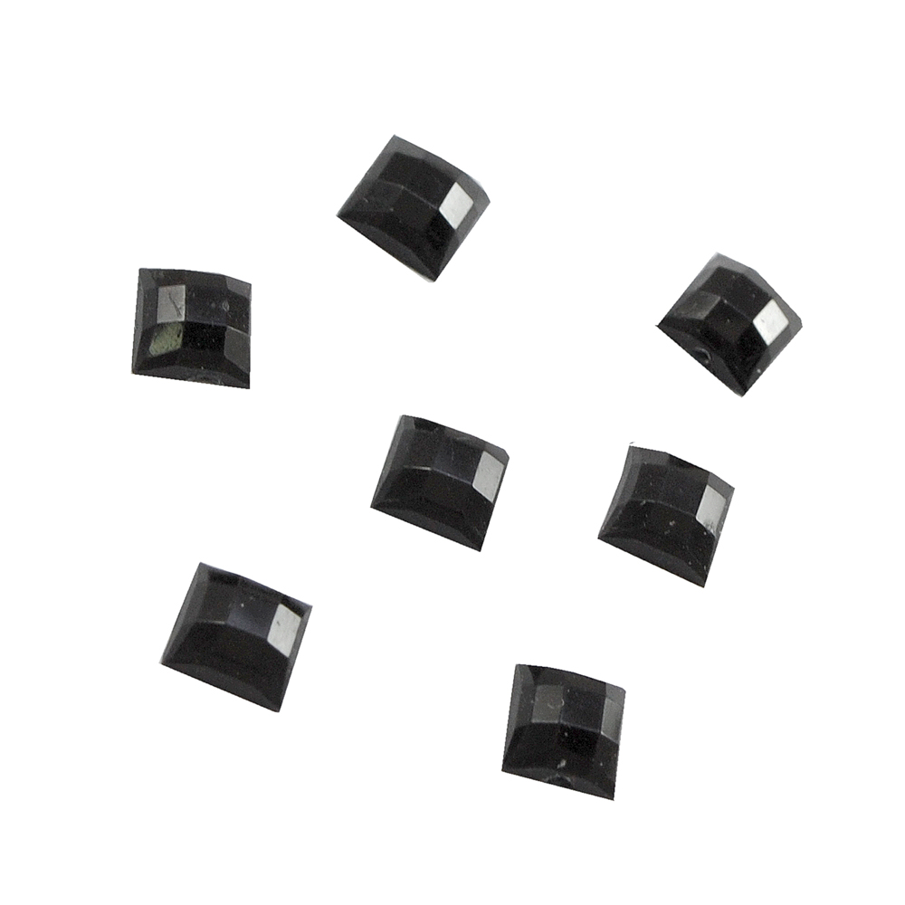 Стразы Д на клей, квадрат 6*6мм черный 37, 1тыс.шт. Стразы на клей
