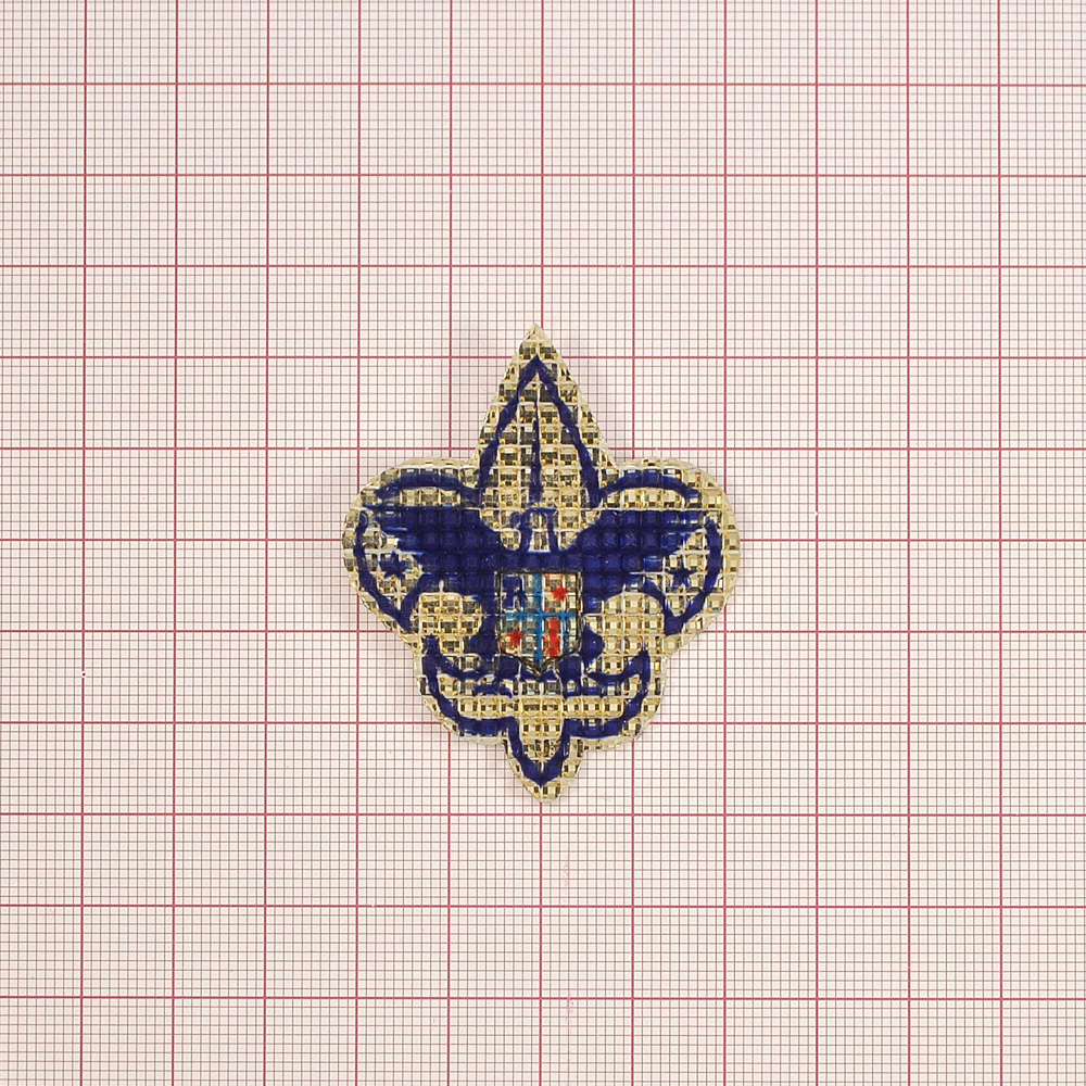 Аппликация клеевая резиновая D135 Лилия 45*53мм светло-желтая, темно-синий рисунок, шт. Аппликации клеевые Резина, Силикон