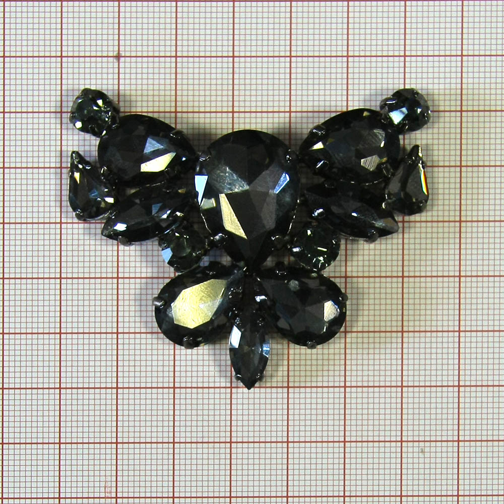 Краб металл Черный махаон BN, камни black diamond /65*55мм. Крабы Металл Геометрия Декор