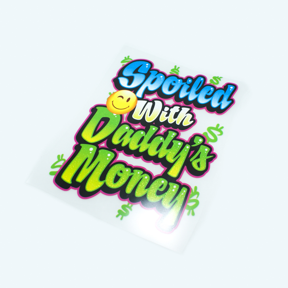 Термоаппликация Spoiled With Daddy's Money 18,5*14см.. Термопереводки Надписи